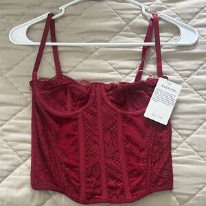 Women's Red Lace Bustier
